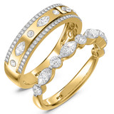 Photo of Stacy 1 1/3 ct tw. Lab Grown Diamond Wedding Band Set 18K Yellow Gold [WB2582Y]