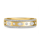 Photo of Stacy 1 1/3 ct tw. Lab Grown Diamond Wedding Band Set 18K Yellow Gold [BT2582YM]