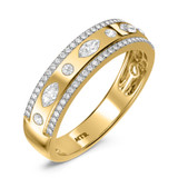 Photo of Stacy 1 1/3 ct tw. Lab Grown Diamond Wedding Band Set 18K Yellow Gold [BT2582YM]