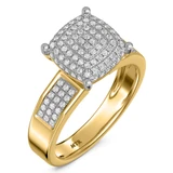 Photo of Enamor 2/3 ct tw. Lab Grown Diamond Princess Cluster Bridal Set 18K Yellow Gold [BT2587YE-C029]