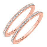 Photo of Zaila 1 ct tw. Lab Grown Diamond Same Sex Ladies Band Set 18K Rose Solid Gold [WL2578R]