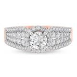 Photo of Amado 3 1/10 ct tw. Lab Grown Diamond Round Solitaire Trio Set 18K Rose Gold [BT1682RE-L070]