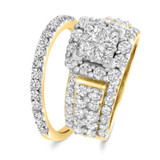 Photo of Felicity 3 3/8 ct tw. Lab Grown Diamond Princess Cluster Bridal Set 18K Yellow Gold [BR2525Y-C000]