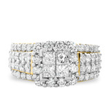 Photo of Felicity 3 3/8 ct tw. Lab Grown Diamond Princess Cluster Bridal Set 18K Yellow Gold [BT2525YE-C000]