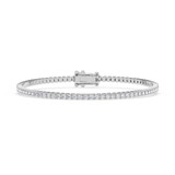 Photo of Iva 2 CT. T.W. Lab Grown Diamond Round Cluster Bracelet 14K White Gold Vermeil [BC2602W]