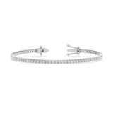 Photo of Iva 2 CT. T.W. Lab Grown Diamond Round Cluster Bracelet 14K White Gold Vermeil [BC2602W]