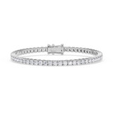Photo of Iva 5 CT. T.W. Lab Grown Diamond Round Cluster Bracelet 14K White Gold Vermeil [BC2605W]