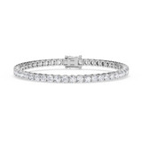 Photo of Iva 8 CT. T.W. Lab Grown Diamond Round Cluster Bracelet 14K White Gold Vermeil [BC2608W]