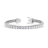 Photo of Iva 12 CT. T.W. Lab Grown Diamond Round Cluster Bracelet 14K White Gold Vermeil [BC2612W]