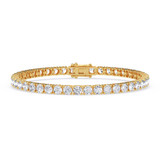 Photo of Iva 10 CT. T.W. Lab Grown Diamond Round Cluster Bracelet 14K Yellow Gold Vermeil [BC2610Y]