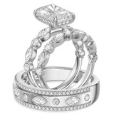 Photo of Stacy 5 1/10 ct tw. Lab Grown Diamond Radiant Solitaire Trio Set 10K White Solid Gold [BT2598W-Z295]