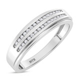 Photo of Ortwin 1/2 ct tw. Lab Grown Diamond Cushion Cluster Trio Set 14K White Gold Vermeil [BT2630WM]