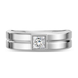 Photo of Hector 1/2 ct tw. Lab Grown Diamonds Mens Band 10K White Solid Gold [BT2635WM]