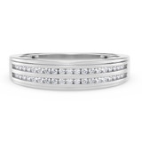 Photo of Ortwin 3/8 ct tw. Lab Grown Diamond Cushion Cluster Bridal Set 14K White Gold Vermeil [BT2630WL]
