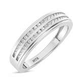 Photo of Ortwin 3/8 ct tw. Lab Grown Diamond Cushion Cluster Bridal Set 14K White Gold Vermeil [BT2630WL]