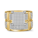 Photo of Amity 3/4 ct tw. Lab Grown Diamond Princess Cluster Bridal Set 14K Yellow Gold Vermeil [BR2558Y-C000]