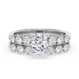 Photo of Oxley 2 ct tw. Lab Grown Diamond Round Solitaire Bridal Set 14K White Gold Vermeil [BR2547W-C000]