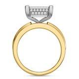 Photo of Affy 3/4 ct tw. Lab Grown Diamond Princess Cluster Bridal Set 14K Yellow Gold Vermeil [BT2559YE-C000]