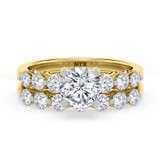 Photo of Oxley 2 ct tw. Lab Grown Diamond Round Solitaire Bridal Set 14K Yellow Gold Vermeil [BR2547Y-C000]