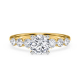 Photo of Oxley 2 ct tw. Lab Grown Diamond Round Solitaire Bridal Set 14K Yellow Gold Vermeil [BT2547YE-C000]