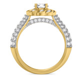 Photo of Ember 1 2/3 ct tw. Lab Grown Diamond Round Solitaire Bridal Set 14K Yellow Gold Vermeil [BT2623YE-L045]