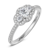 Photo of Harlowe 3/4 ct tw. Lab Grown Diamond Round Solitaire Bridal Set 14K White Gold Vermeil [BT2624WE-C000]