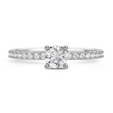 Photo of Keanu 1 ct tw. Lab Grown Diamond Round Solitaire Bridal Set 14K White Gold Vermeil [BT2549WE-C000]