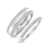 Photo of Nikau 1 ct tw. Lab Grown Diamond Wedding Band Set 14K White Gold Vermeil [WB2550W]