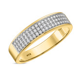 Photo of Jia 1/2 ct tw. Lab Grown Diamond Wedding Band Set 14K Yellow Gold Vermeil [BT2554YL]