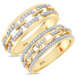 Photo of Hartwin 1/2 ct tw. Lab Grown Diamond Wedding Band Set 14K Yellow Gold Vermeil [WB2562Y]
