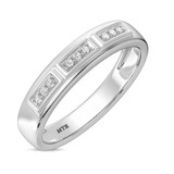 Photo of Alwin 1/4 ct tw. Lab Grown Diamond Wedding Band Set 14K White Gold Vermeil [BT2620WM]