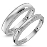 Photo of Hansel 0 ct tw. Lab Grown Diamond Wedding Band Set 14K White Gold Vermeil [WB2564W]