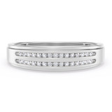 Photo of Ortwin 1/4 ct tw. Lab Grown Diamond Wedding Band Set 14K White Gold Vermeil [BT2630WM]