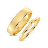Photo of Amari 0 ct tw. Lab Grown Diamond Wedding Band Set 14K Yellow Gold Vermeil [WB2552Y]