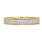 Photo of Zaila 1 ct tw. Lab Grown Diamond Wedding Band Set 14K Yellow Gold Vermeil [BT2617YM]