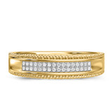 Photo of Zuri 1/4 ct tw. Lab Grown Diamond Wedding Band Set 14K Yellow Gold Vermeil [BT2626YM]