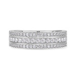 Photo of Jemma 1 1/4 ct tw. Lab Grown Diamond Wedding Band Set 14K White Gold Vermeil [BT2553WM]