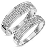 Photo of Gracie 1/3 ct tw. Lab Grown Diamond Wedding Band Set 14K White Gold Vermeil [WB2557W]