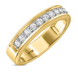 Photo of Keanu 7/8 ct tw. Lab Grown Diamond Wedding Band Set 14K Yellow Gold Vermeil [BT2549YM]