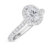 Photo of Soban 1 1/6 ct tw. Lab Grown Diamond Oval Solitaire Engagement Ring 14K White Gold Vermeil [BT2618WE-C000]