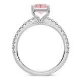 Photo of Zaila 3 1/2 ct tw. Lab Grown Emerald Solitaire Pink Diamond Engagement Ring 14K White Solid Gold [BT2645WE-NP295]
