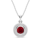Photo of Carina 1/20 CT. T.W. Lab Grown Diamond Pendant 14K White Gold Vermeil [CP2015W]