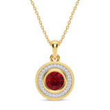 Photo of Carina 1/20 Carat T.W. Lab Grown Diamond Pendant 14K Yellow Gold Vermeil [CP2015Y]