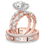 Photo of Stacy 5 1/5 ct tw. Lab Grown Diamond Oval Solitaire Trio Set 14K Rose Solid Gold [BT2451R-I295]