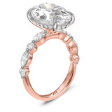 Photo of Stacy 6 1/2 ct tw. Lab Grown Diamond Oval Solitaire Bridal Set 10K Rose Solid Gold [BT2451RE-I495]