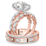 Photo of Stacy 7 1/5 ct tw. Lab Grown Diamond Oval Solitaire Trio Set 10K Rose Solid Gold [BT2451R-I495]