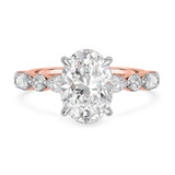 Photo of Stacy 3 7/8 ct tw. Lab Grown Diamond Oval Solitaire Engagement Ring 14K Rose Solid Gold [BT2451RE-I295]