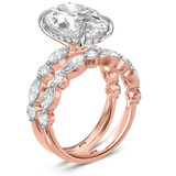 Photo of Stacy 6 1/2 ct tw. Lab Grown Diamond Oval Solitaire Bridal Set 14K Rose Solid Gold [BR2451R-I495]
