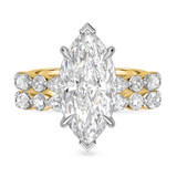 Photo of Stacy 6 1/2 ct tw. Lab Grown Diamond Marquise Solitaire Bridal Set 10K Yellow Solid Gold [BR2451Y-O495]
