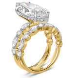 Photo of Stacy 6 1/2 ct tw. Lab Grown Diamond Marquise Solitaire Bridal Set 10K Yellow Solid Gold [BR2451Y-O495]